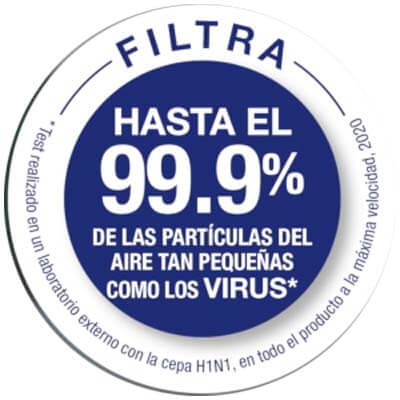 Filtra hasta el 99,9% de los virus